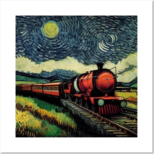 Starry Night Wizarding Express Train Posters and Art